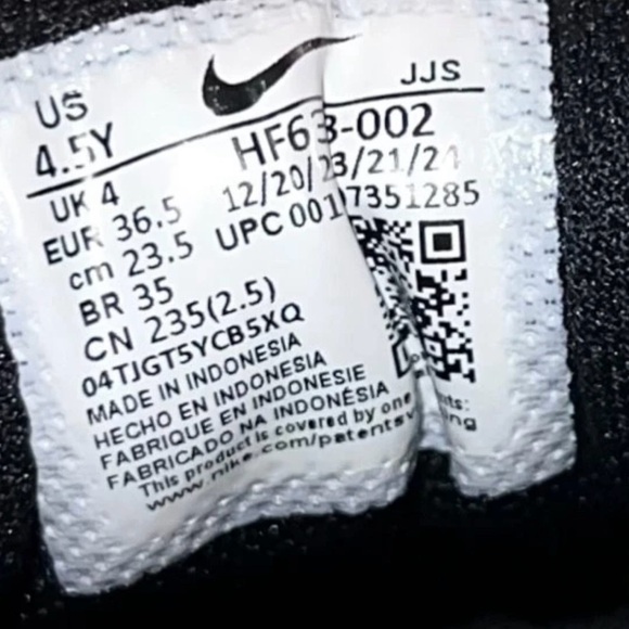 Nike Air Max Black And White Sneakers Kids Big Boy Size US  4.5Y Shoes Footwear - Picture 7 of 7